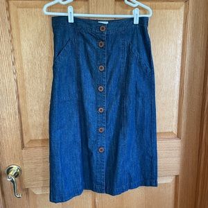 Universal thread button down, jean skirt